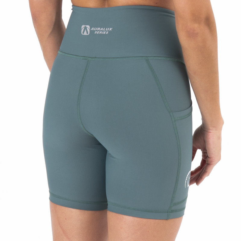 Pantalón Corto AuraLux II 6" Tights Cintura Alta (Core Forest Green) 2 Pantalón Corto AuraLux II 6" Tights Cintura Alta (Core Forest Green) - Imagen 2