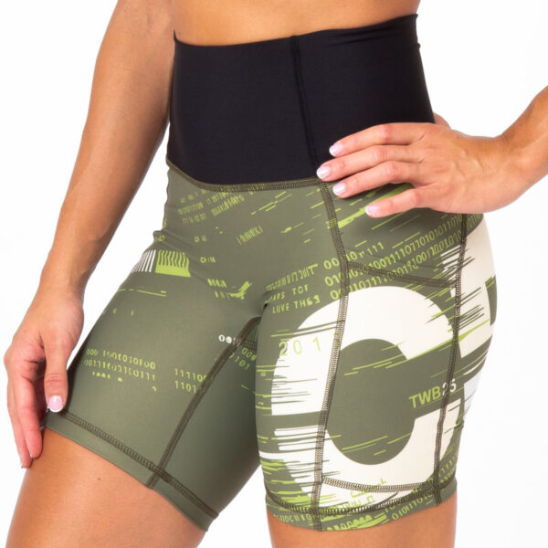 Pantalón Corto cross training Auralux II 6" Tights Cintura Alta CF Forever II Green