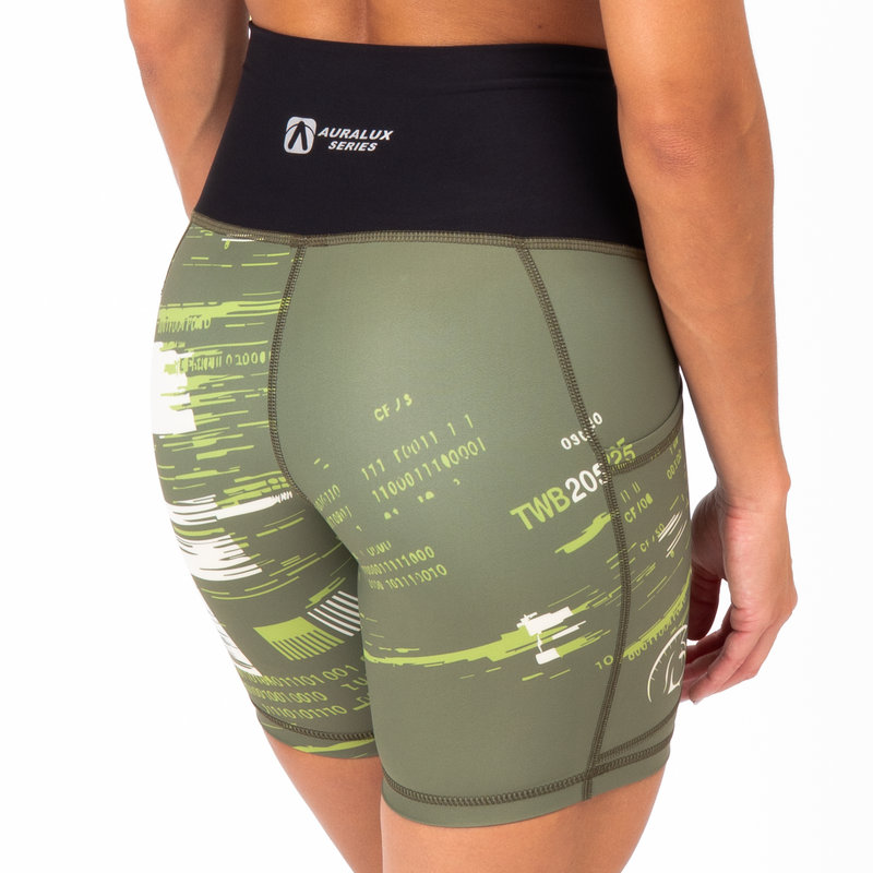 Pantalón Corto AuraLux II 6" Tights Cintura Alta (CF Forever II Green) 2 Pantalón Corto AuraLux II 6" Tights Cintura Alta (CF Forever II Green) - Imagen 2