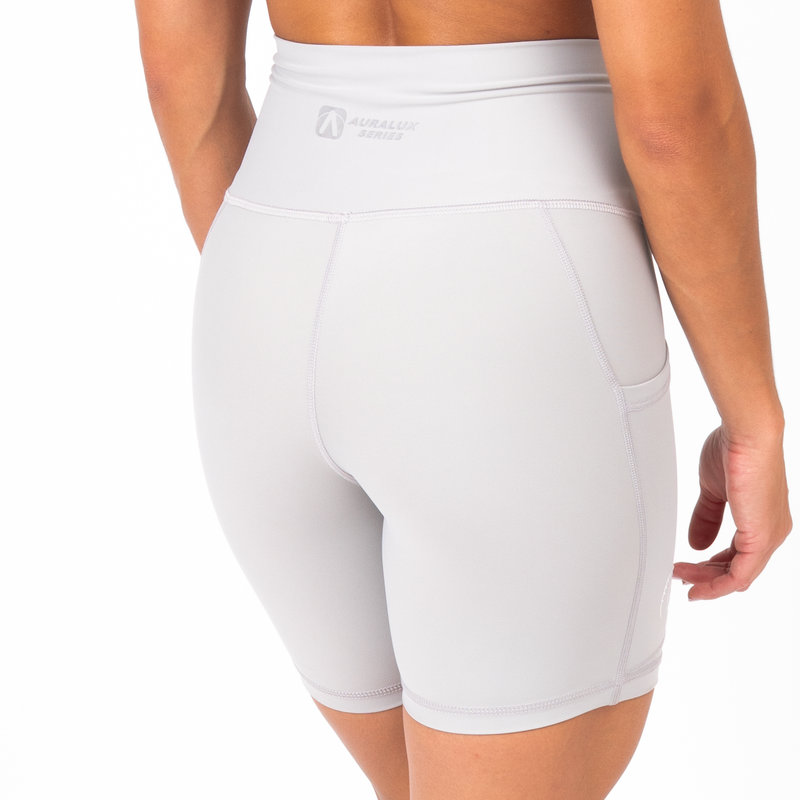 Pantalón Corto AuraLux II 6" Tights Cintura Alta (Core Light Grey) 2 Pantalón Corto AuraLux II 6" Tights Cintura Alta (Core Light Grey) - Imagen 2