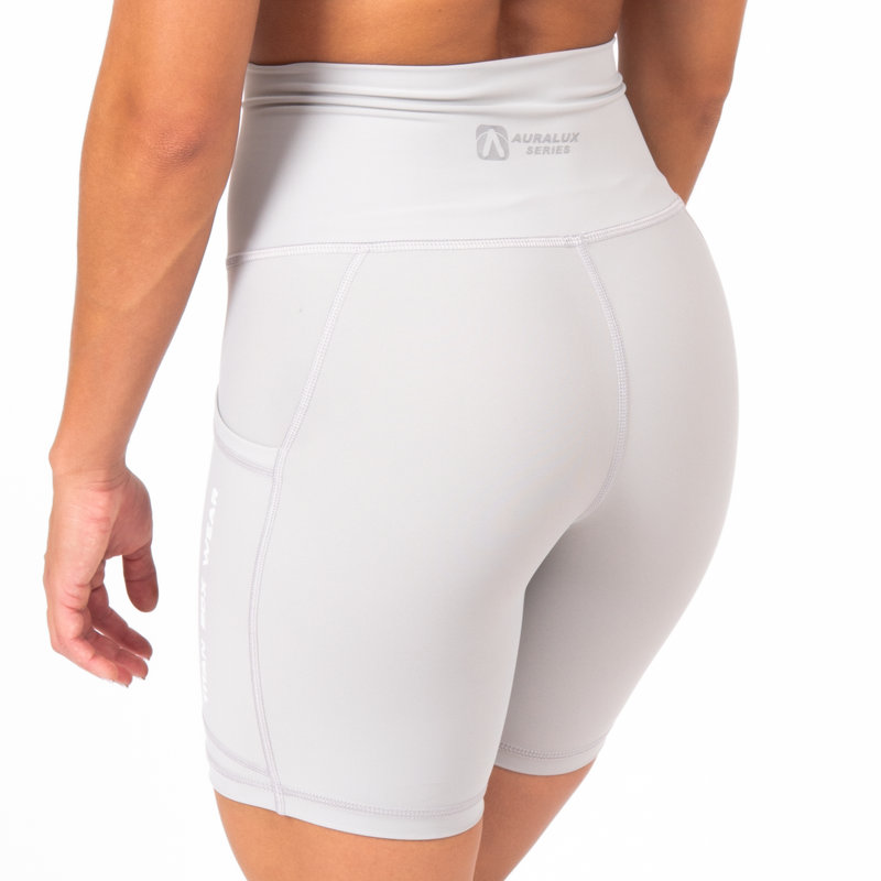 Pantalón Corto AuraLux II 6" Tights Cintura Alta (Core Light Grey) 4 Pantalón Corto AuraLux II 6" Tights Cintura Alta (Core Light Grey) - Imagen 4