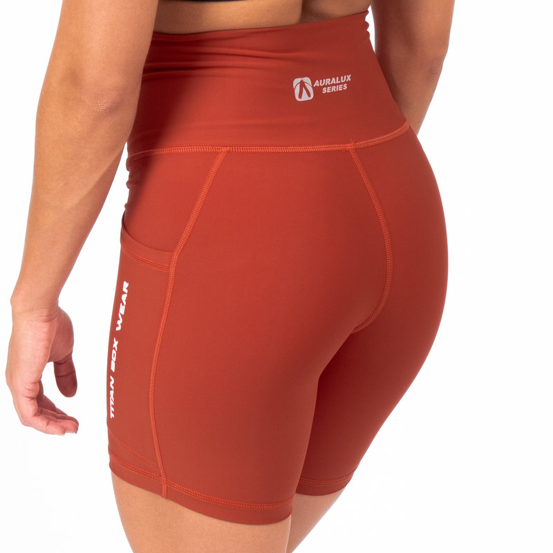 Pantalón Corto AuraLux II 6" Tights Cintura Alta (Core BrickStone) 4 Pantalón Corto AuraLux II 6" Tights Cintura Alta (Core BrickStone) - Imagen 4