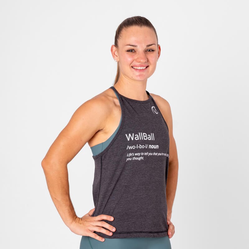 Camiseta sin mangas Ecoactive Halter (WallBall Black) 1 Camiseta sin mangas Halter cross training WallBall Black