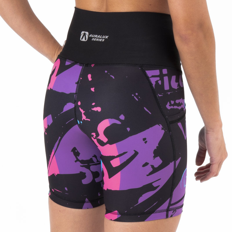 Pantalón Corto AuraLux II 6" Tights Cintura Alta (Neon Vibes) 2 Pantalón Corto AuraLux II 6" Tights Cintura Alta (Neon Vibes) - Imagen 2