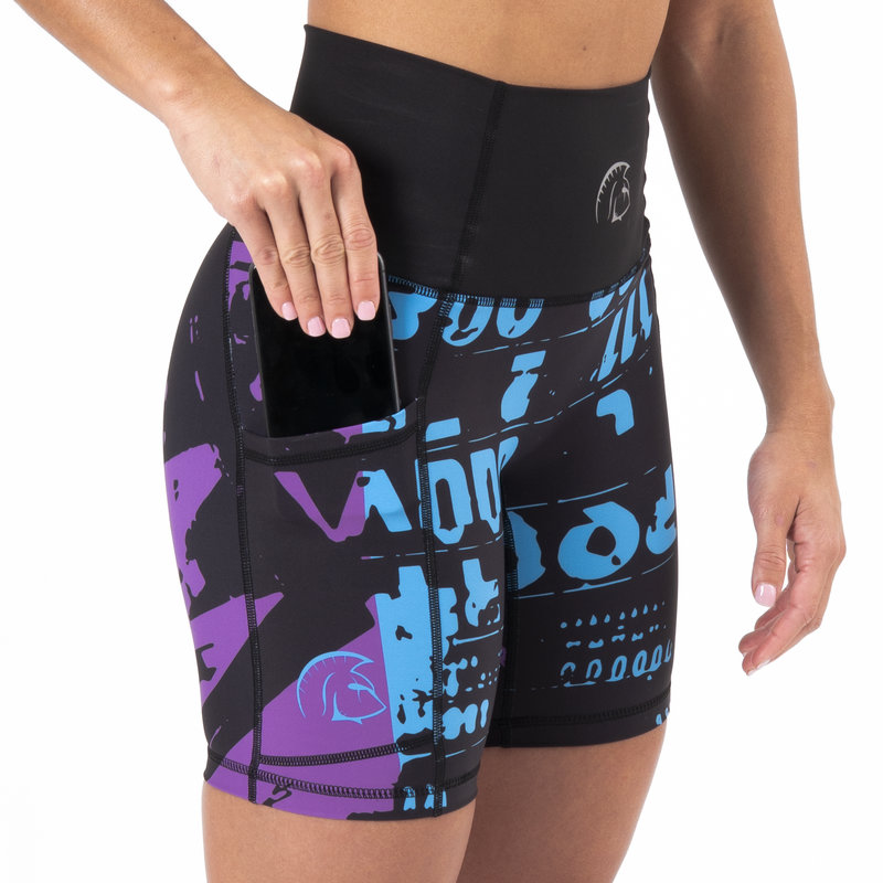 Pantalón Corto AuraLux II 6" Tights Cintura Alta (Neon Vibes) 4 Pantalón Corto AuraLux II 6" Tights Cintura Alta (Neon Vibes) - Imagen 4