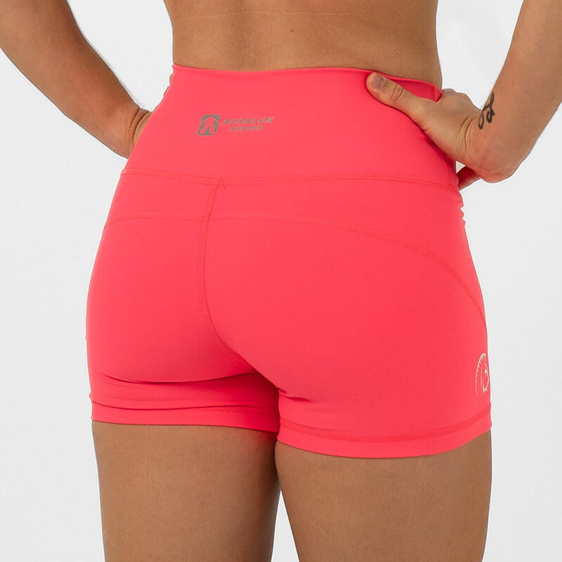 Pantalón corto AuraLux II Booty Cintura Alta (Core Neon Pink) 2 Pantalón corto AuraLux II Booty Cintura Alta (Core Neon Pink) - Imagen 2