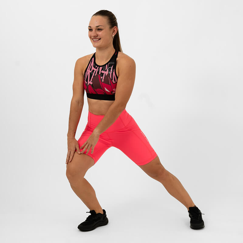 Pantalón Corto AuraLux 6" Tights Cintura Alta (Core Neon Pink) 5 Pantalón Corto AuraLux 6" Tights Cintura Alta (Core Neon Pink) - Imagen 5