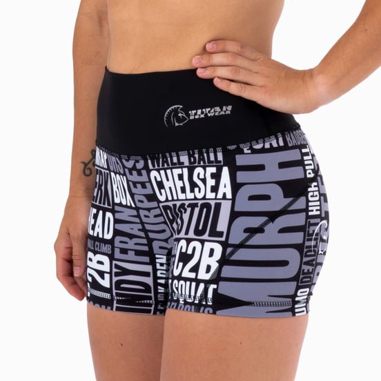 Pantalón corto AuraLux II Booty Cintura Alta (Box Lingo 3 Dark) 1 mallas-cortas-cross-training-auralux-box-lingo-3-dark