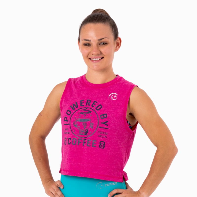 Camiseta sin mangas Ecoactive WOD TANK (Powered by Coffee Pink/Navy) 3 Camiseta sin mangas Ecoactive WOD TANK (Powered by Coffee Pink/Navy) - Imagen 3
