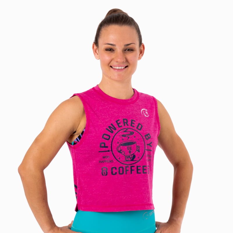 Camiseta sin mangas Ecoactive WOD TANK (Powered by Coffee Pink/Navy) 1 camiseta-sin-mangas-cross-training-mujer-ecoactive-wod-tank-powered-by-coffee