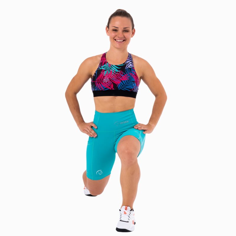 Pantalón Corto AuraLux 6" Tights Cintura Alta (Core Teal) 4 Pantalón Corto AuraLux 6" Tights Cintura Alta (Core Teal) - Imagen 4