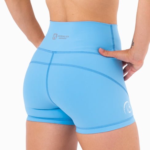 Pantalón corto AuraLux Booty Cintura Alta (Core Sky) 2 Pantalón corto AuraLux Booty Cintura Alta (Core Sky) - Imagen 2