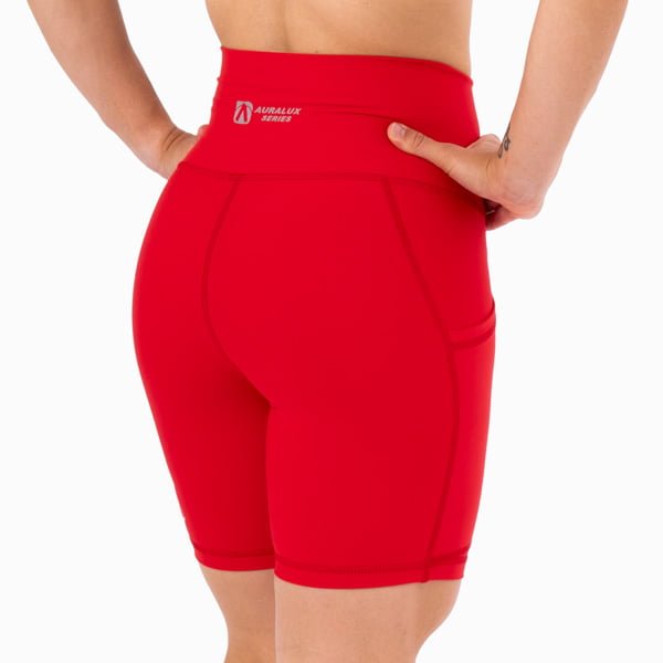 Pantalón Corto AuraLux 6" Tights Cintura Alta (Core Deep Red) 2 Pantalón Corto AuraLux 6" Tights Cintura Alta (Core Deep Red) - Imagen 2