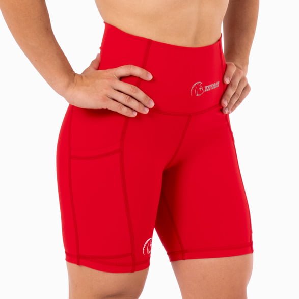 Pantalón Corto AuraLux 6" Tights Cintura Alta (Core Deep Red) 3 Pantalón Corto AuraLux 6" Tights Cintura Alta (Core Deep Red) - Imagen 3