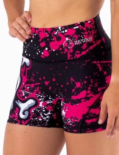 malla corta cross training mujer cintura alta auralux doom black pink