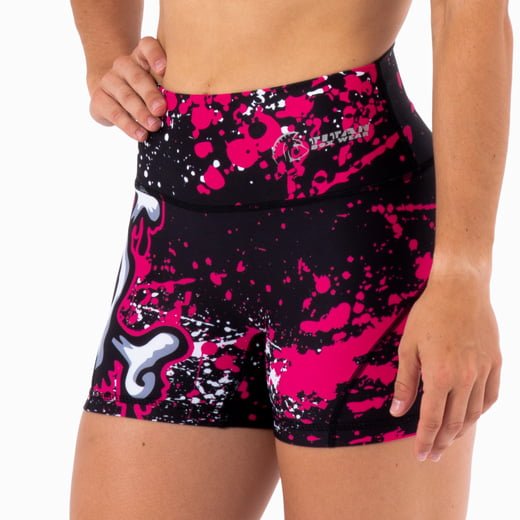 Pantalón corto AuraLux II Booty <u>Cintura Alta</u> (Doom Black/Pink) 1 malla corta cross training mujer cintura alta auralux doom black pink