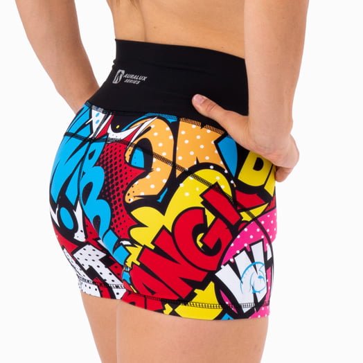 Pantalón corto AuraLux II Booty <u>Cintura Alta</u> (Pin Pam) 4 mallas cortas mujer cross training
