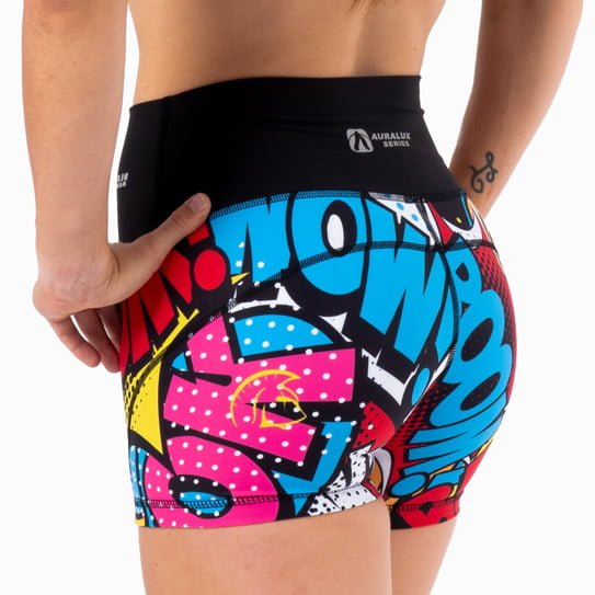 Pantalón corto AuraLux II Booty <u>Cintura Alta</u> (Pin Pam) 2 mallas cortas mujer cross training