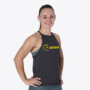 Camiseta sin mangas Halter cross training Core Black yellow