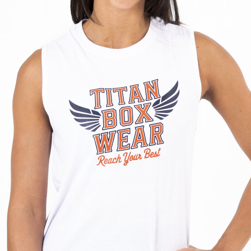 Camiseta sin mangas Ecoactive WOD Tank II (Titan Wings White/Orange) 4 Camiseta sin mangas Ecoactive WOD Tank II (Titan Wings White/Orange) - Imagen 4