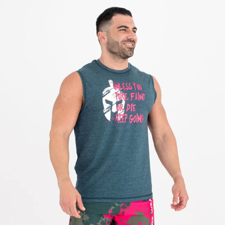 Camiseta sin mangas Ecoactive Hombre (Keep Going Navy/Pink)