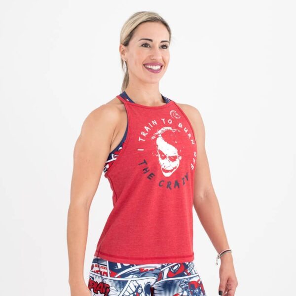 Camiseta sin mangas Ecoactive Halter (Burn Off The Crazy Red/Navy)