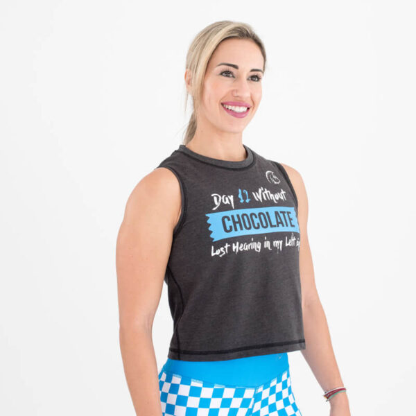 Camiseta sin mangas Ecoactive Crop (CHOCOLATE Black/Blue)