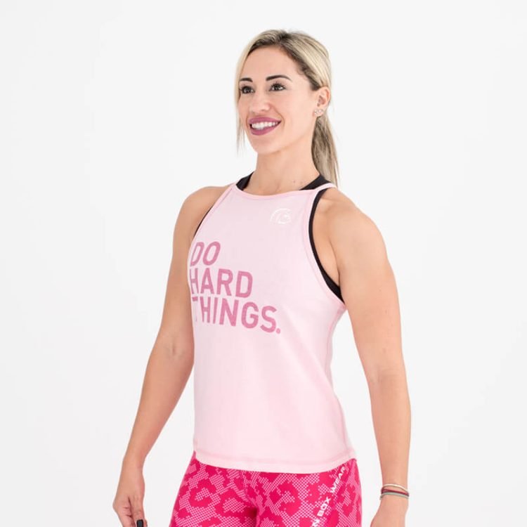 Camiseta sin mangas Ecoactive Halter (Do Hard Things Pink)