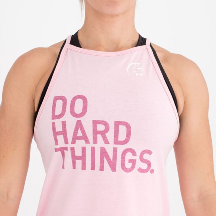 Camiseta sin mangas Ecoactive Halter (Do Hard Things Pink)