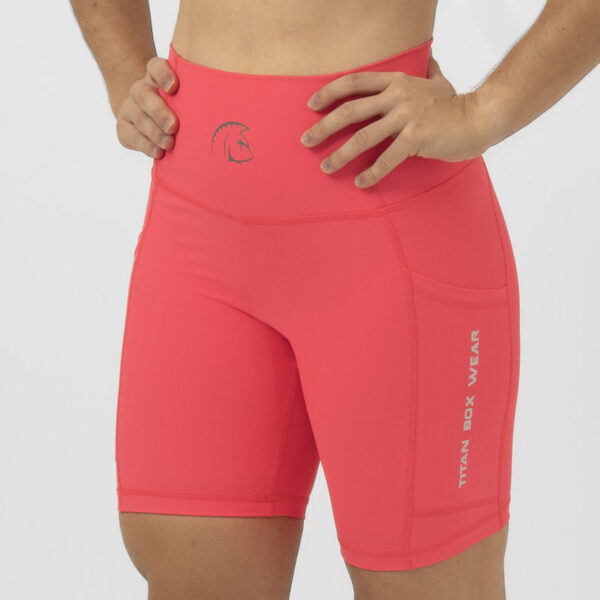 Malla corta cross training Mujer tipo Biker AuraLux II core neon pink