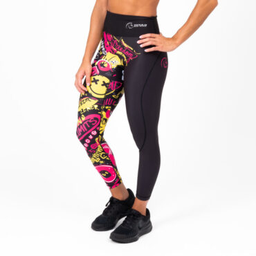 Mallas largas cross training AuraLux II Tights Cintura Alta 3,2,1...GO Pink/Yellow