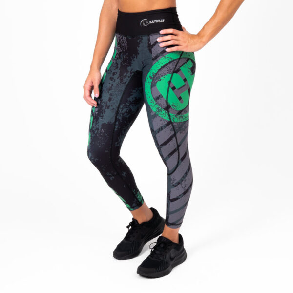 Mallas largas cross training AuraLux II Tights Cintura Alta Go Franny Green