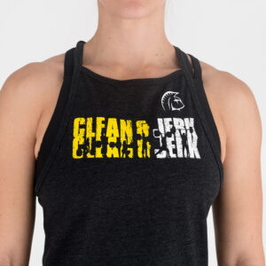 Camiseta sin mangas Ecoactive Halter (Clean & Jerk Black/Yellow)