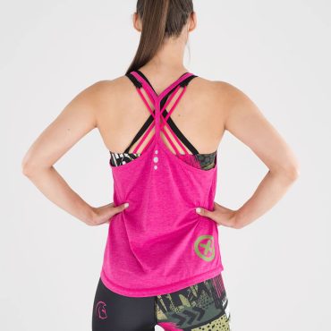 Camiseta sin mangas Ecoactive Halter (Integrity Pink/Green)