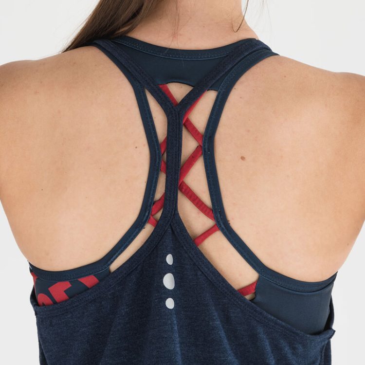 Camiseta sin mangas Ecoactive Halter (Integrity Navy/Crimson)