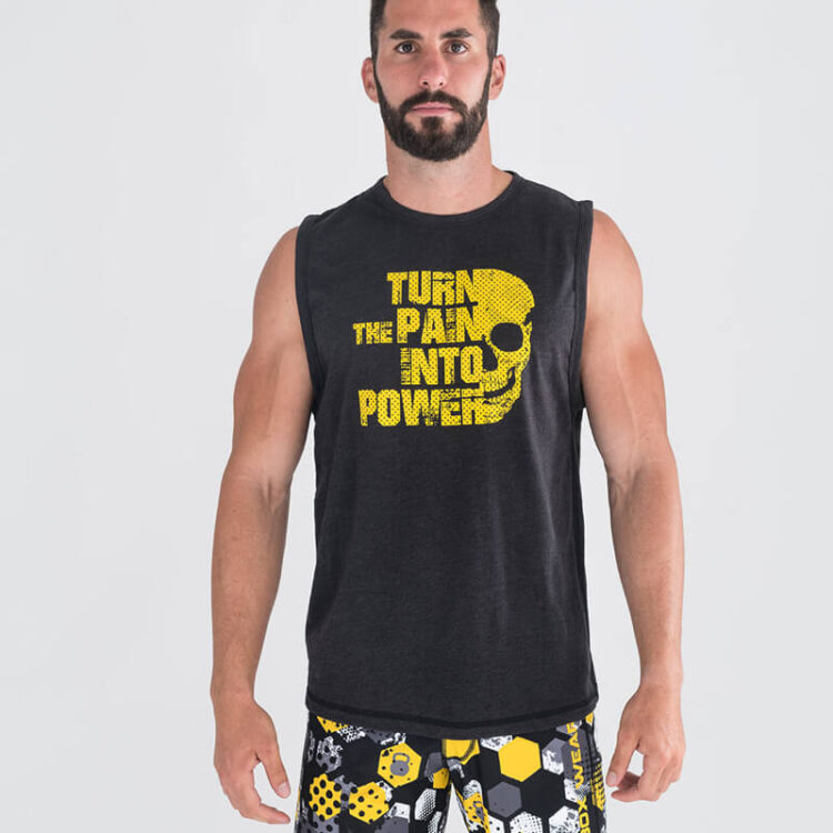 Camiseta sin mangas Ecoactive Hombre (Resilience Black/Yellow)