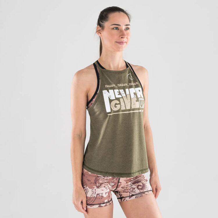 camiseta-crossfit-mujer-ecoactive-never-give-up-green-terra