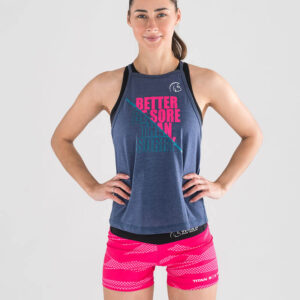Camiseta sin mangas Ecoactive Halter (Don't Be Sorry Navy/Pink/Teal)