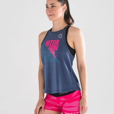 Camiseta sin mangas Ecoactive Halter (Don't Be Sorry Navy/Pink/Teal)