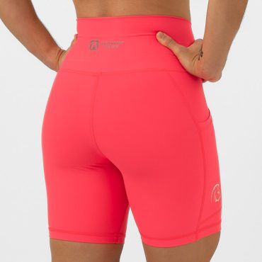 Pantalón Corto AuraLux 6" Tights Cintura Alta (Core Neon Pink)