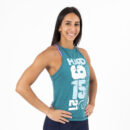 Camiseta sin mangas Halter cross training Go Franny Teal,,,