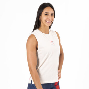 Camiseta sin mangas Ecoavtive WOD Tank II cross training Core Ivory/Red,,,